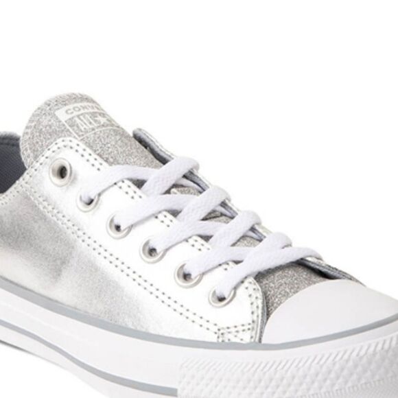 Converse Chuck Taylor All-Star Sparkle Party Low-Top Sneakers- Metallic Granite - Picture 4 of 11